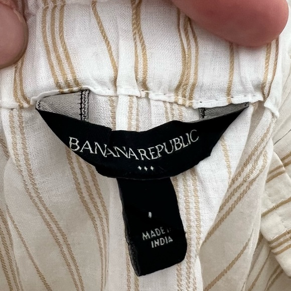 Banana Republic Striped Embroidered Tank Ruffle Straps Top Size L NWT - Picture 9 of 11